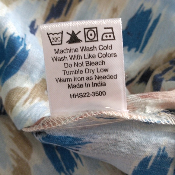 House Of Harlow 1960 Size Small Blue Abstract Floral Ruffle Tiered Sleeve Top - Picture 11 of 11